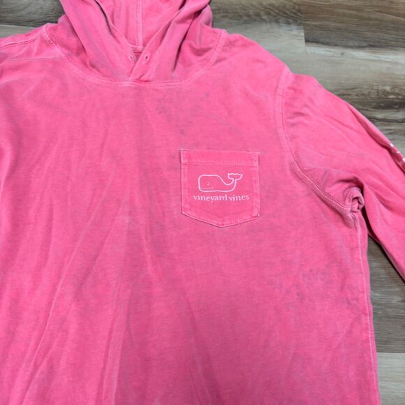 Vineyard Vines Shirt Mens Small Pink Whale Logo Hoodie T Shirt - Picture 6 of 7